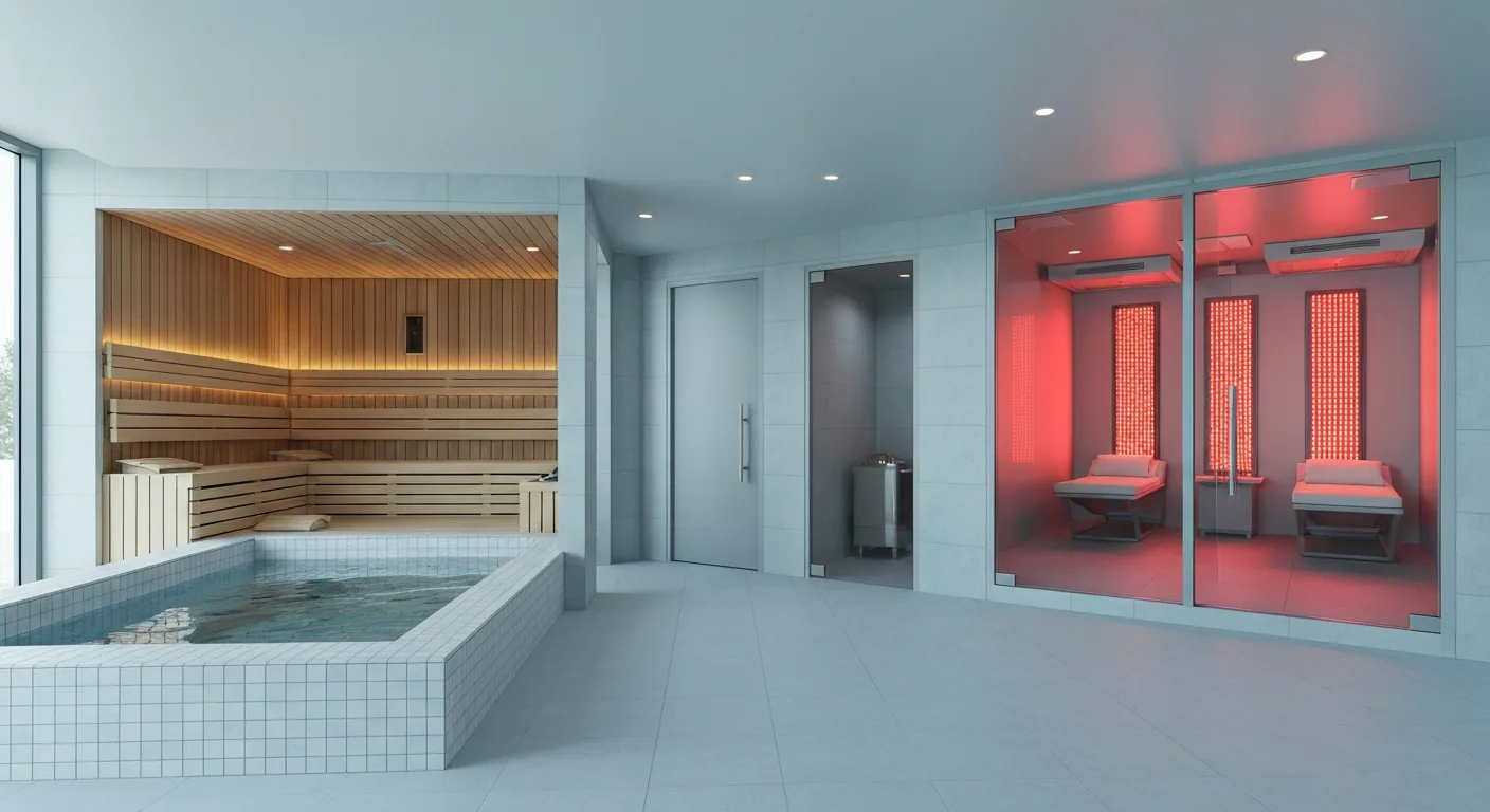 Premium recovery center in Malvern, PA with cold plunge and sauna in a clean, cool space